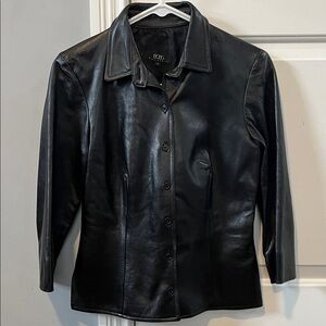 Vintage BCBG Leather Button-Front Women's shirt